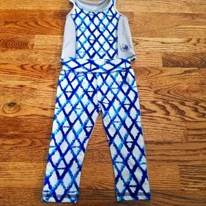 (12M) Body Glove Active Wear Abstract Art Deco Coord Sets Two Piece Fitted